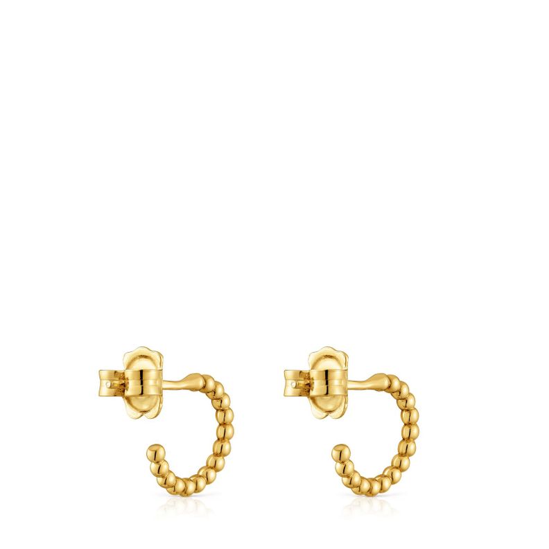 Aros cortos bolas con baño de oro 18 kt sobre plata-2