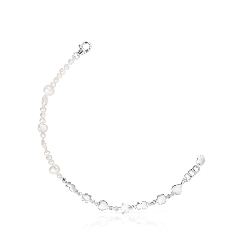 Pulsera de plata y perlas con motivos Mini Icons  Tous-0