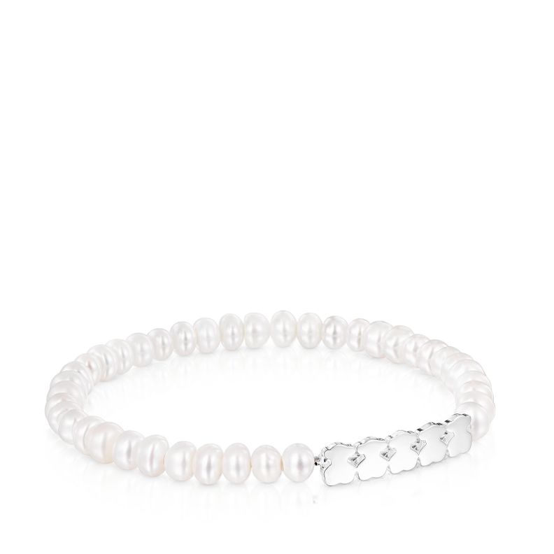 Pulsera de plata y perlas Straight-0