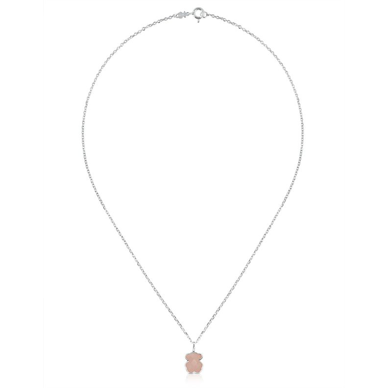 Collar Color de Plata y Cuarzo Rosa Tous-1