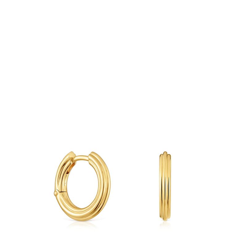 Pendientes de aro con baño de oro 18 kt sobre plata TOUS 1950-0