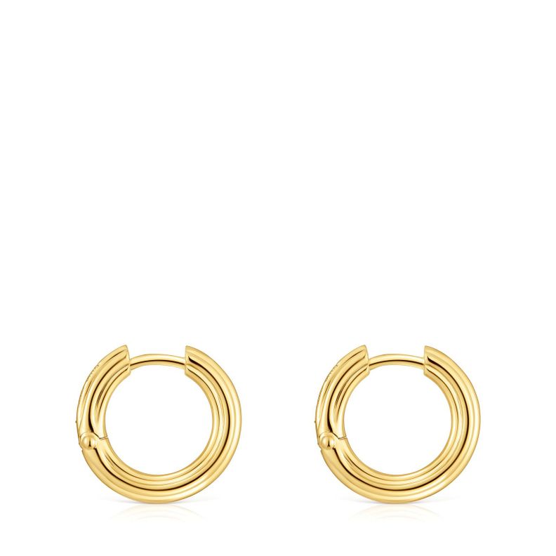 Pendientes de aro con baño de oro 18 kt sobre plata TOUS 1950-1