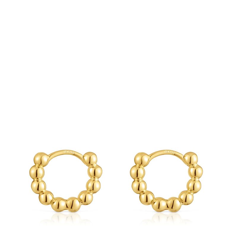 Pendientes pequeños con baño de oro 10 mm Gloss-1