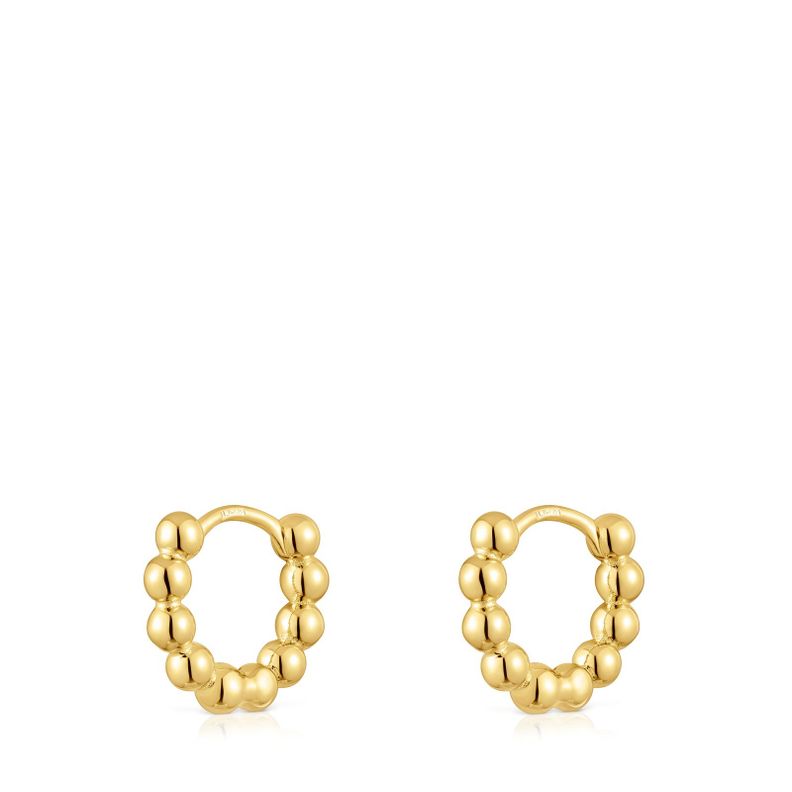 Pendientes pequeños con baño de oro 10 mm Gloss-2