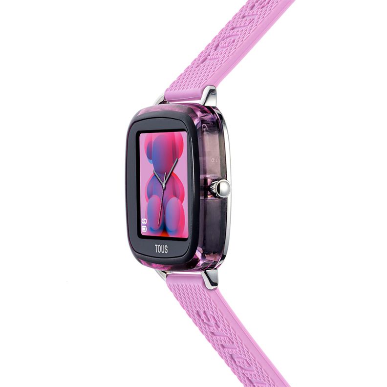 Reloj smartwatch con correa de silicona rosa D-Connect-1