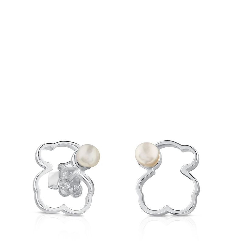 Aros Silueta de Plata con Perla Tous