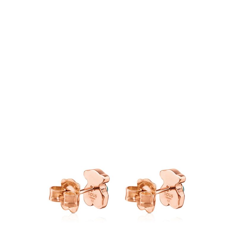 Aros Spw Plata Vermeil rosa con Turquesa Tous-1