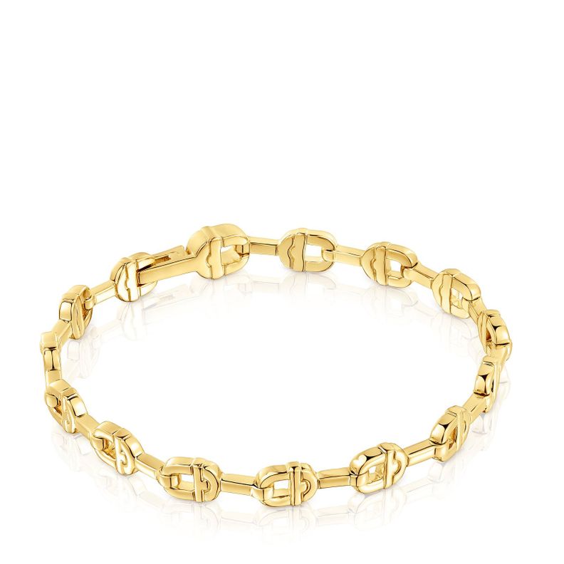 Pulsera cadena logo con baño de oro 18 kt sobre plata TOUS MANIFESTO-0