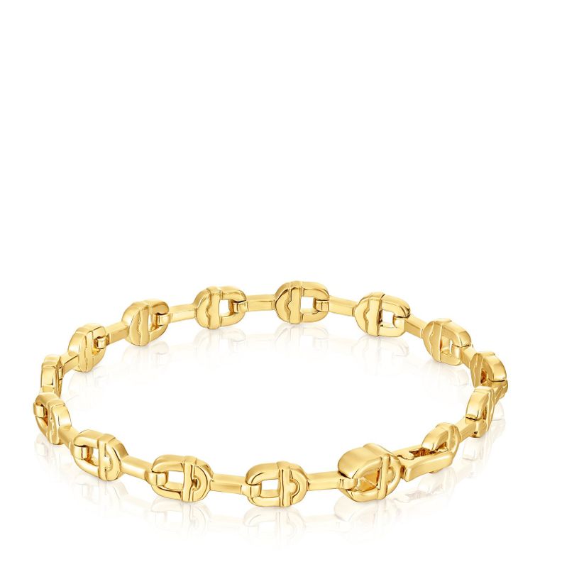 Pulsera cadena logo con baño de oro 18 kt sobre plata TOUS MANIFESTO-1