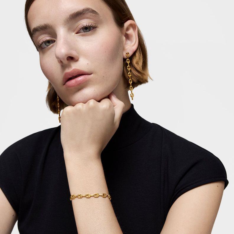 Pulsera cadena logo con baño de oro 18 kt sobre plata TOUS MANIFESTO-3