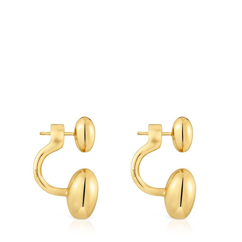 Pendientes cortos con baño de oro 18 kt sobre plata-1