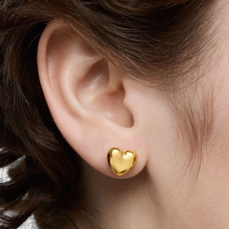 Pendientes cortos con baño de oro 18 kt sobre plata-5