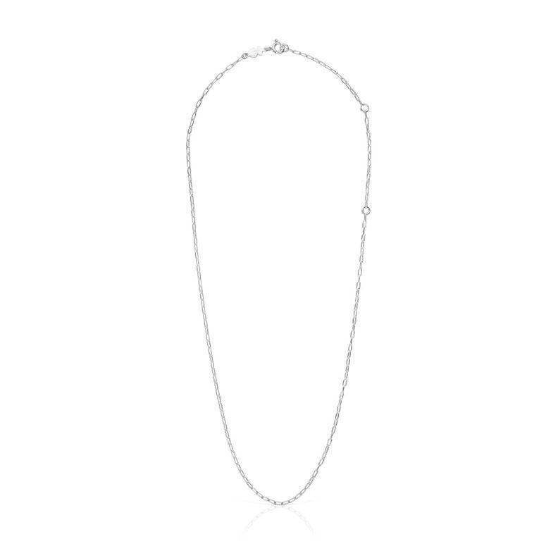 Gargantilla de plata con anillas ovales finas, 50 cm Chain-1