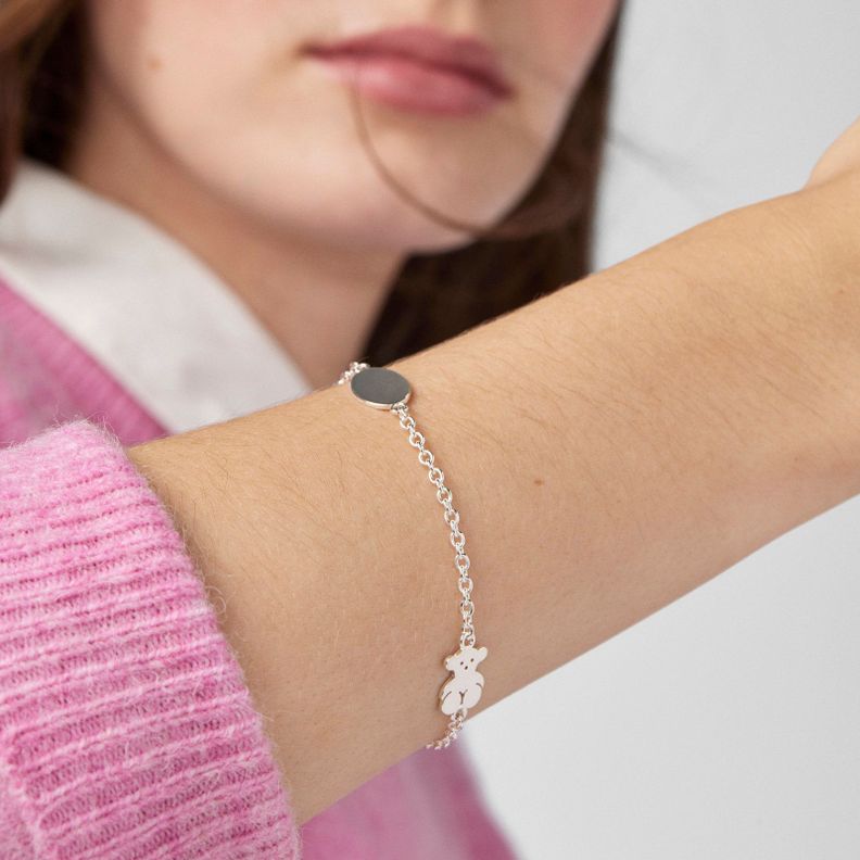 Pulsera cadena de plata con motivo TOUS Bear-5