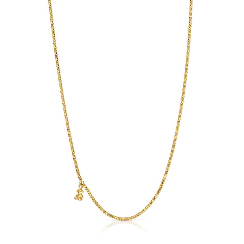 Collar corto barbado con baño de oro 18 kt sobre plata-0