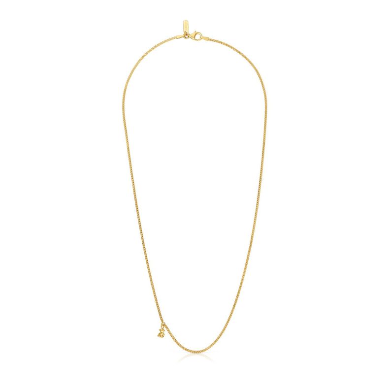 Collar corto barbado con baño de oro 18 kt sobre plata-1