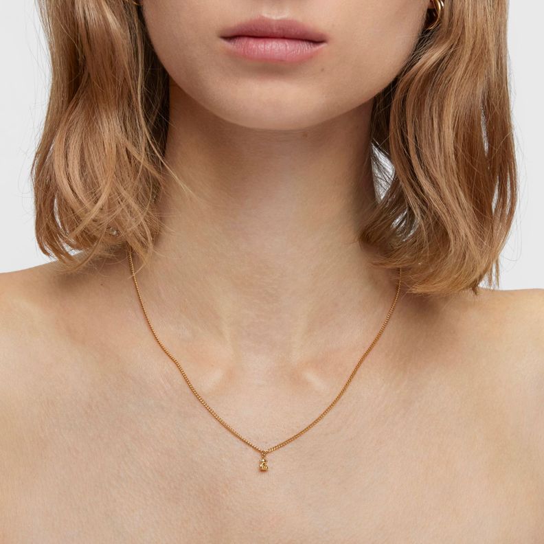 Collar corto barbado con baño de oro 18 kt sobre plata-3