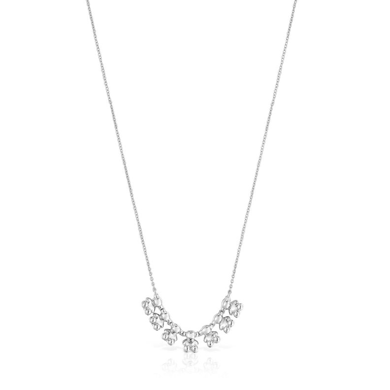 Collar corto de plata y detalle Bold Bear-0
