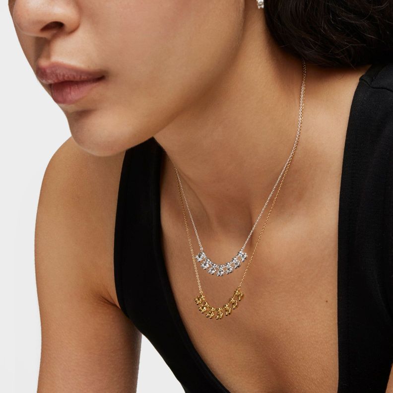 Collar corto de plata y detalle Bold Bear-5