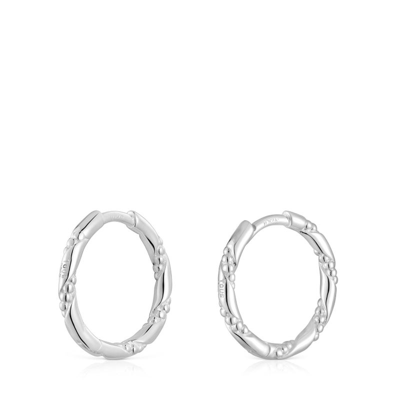 Pendientes de aro de plata 12 mm Twisted-2