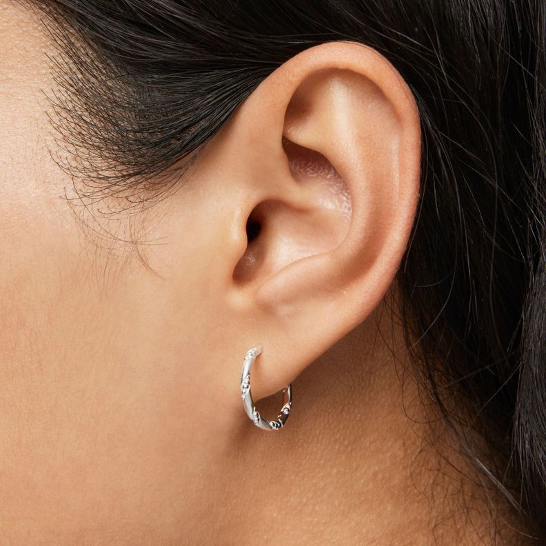 Pendientes de aro de plata 12 mm Twisted-5