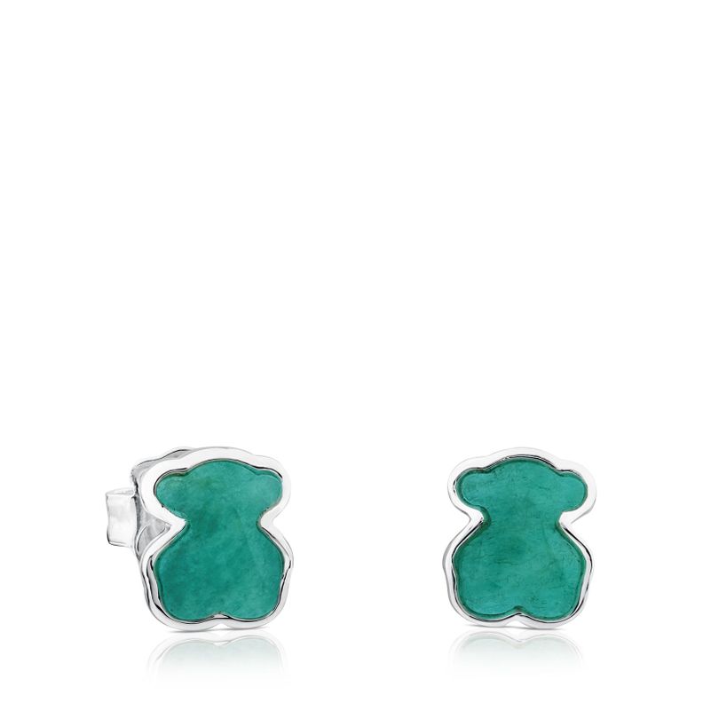 Pendientes New Color de Plata con Amazonita TOUS-0