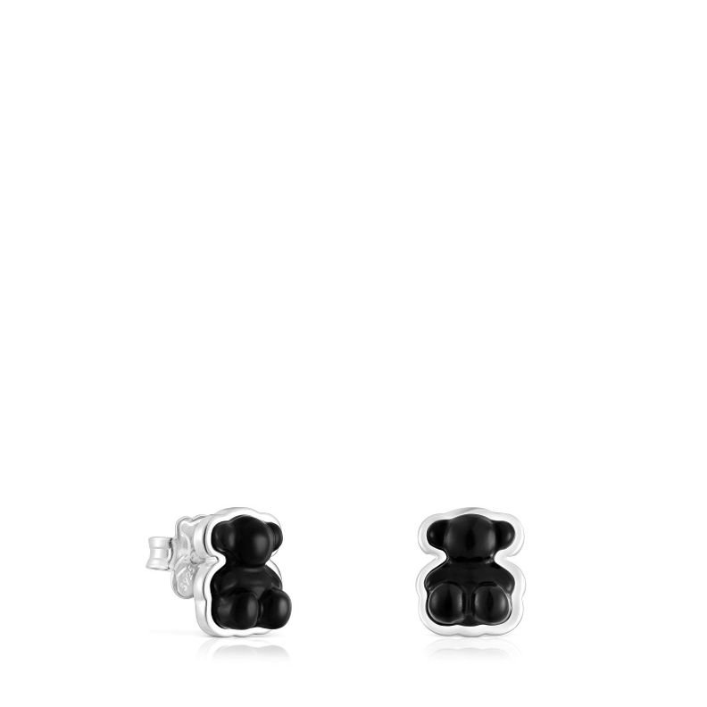 Pendientes oso de plata con ónix Bold Bear Tous-0