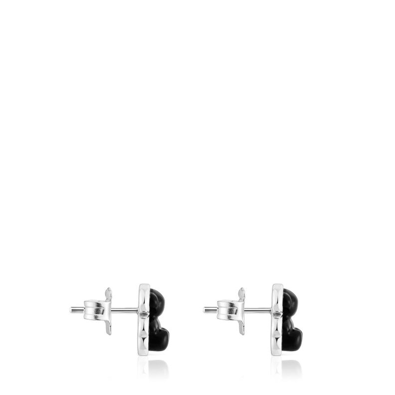 Pendientes oso de plata con ónix Bold Bear Tous-1