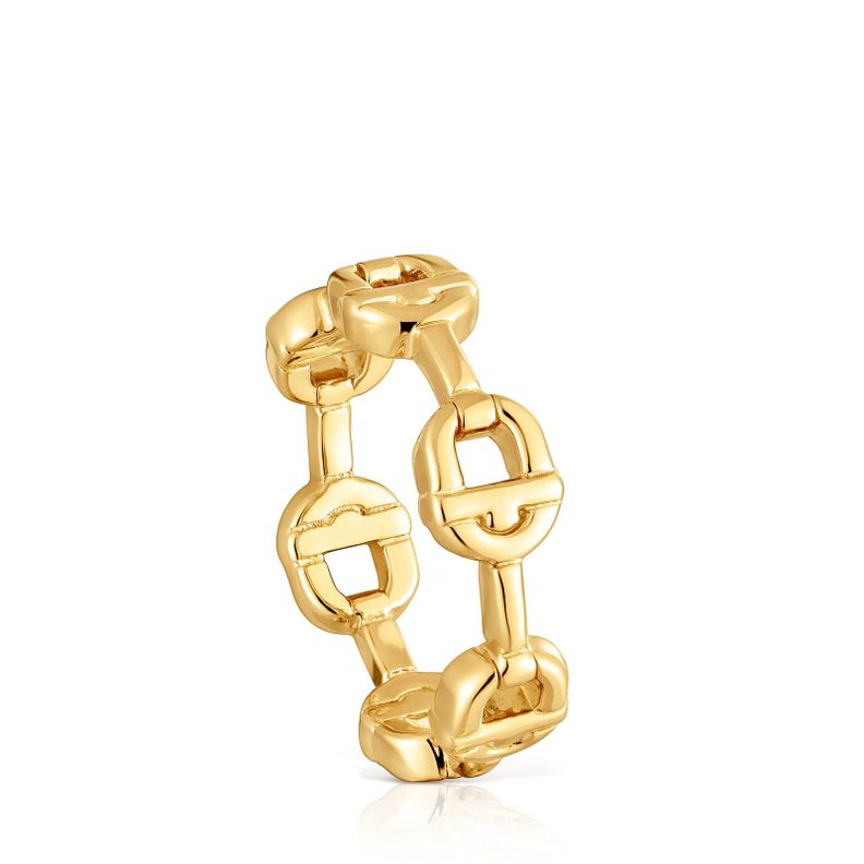 Anillo logo con baño de oro 18 kt sobre plata TOUS MANIFESTO-0