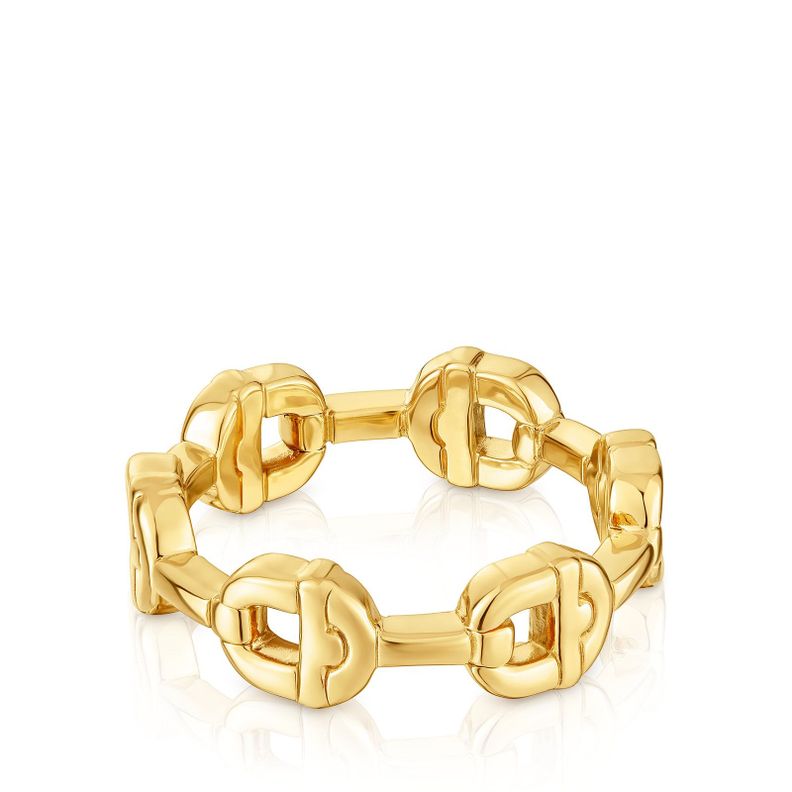 Anillo logo con baño de oro 18 kt sobre plata TOUS MANIFESTO-1
