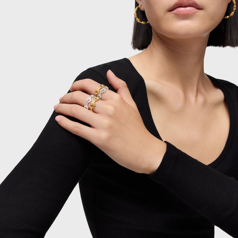 Anillo logo con baño de oro 18 kt sobre plata TOUS MANIFESTO-4