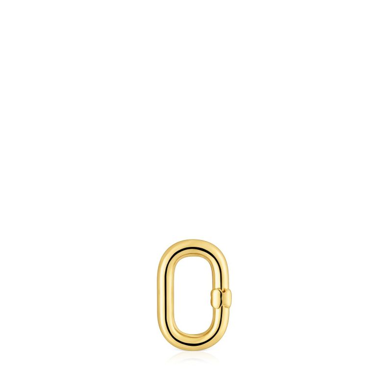 Anilla pequeña con baño de oro 18 kt sobre plata Hold Oval-0