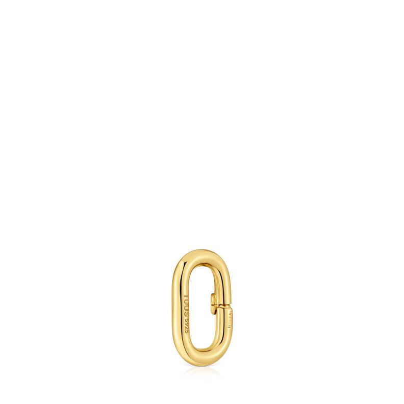 Anilla pequeña con baño de oro 18 kt sobre plata Hold Oval-2