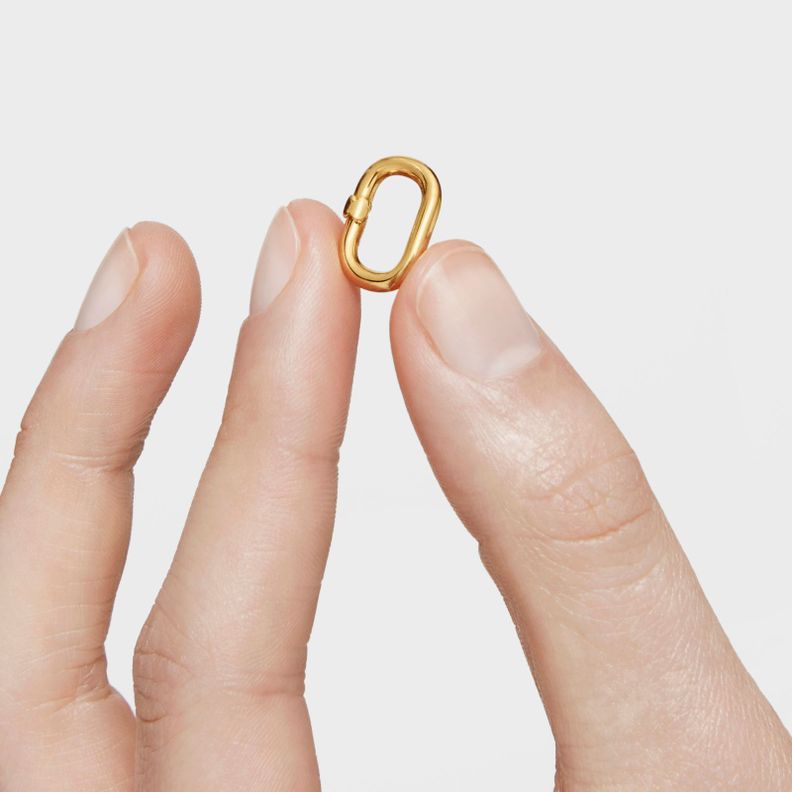 Anilla pequeña con baño de oro 18 kt sobre plata Hold Oval-7