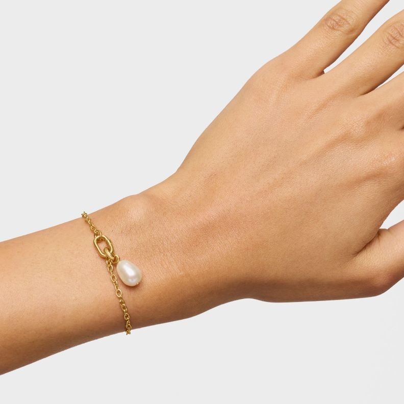 Pulsera cadena gruesa de oro Hold Oval-4