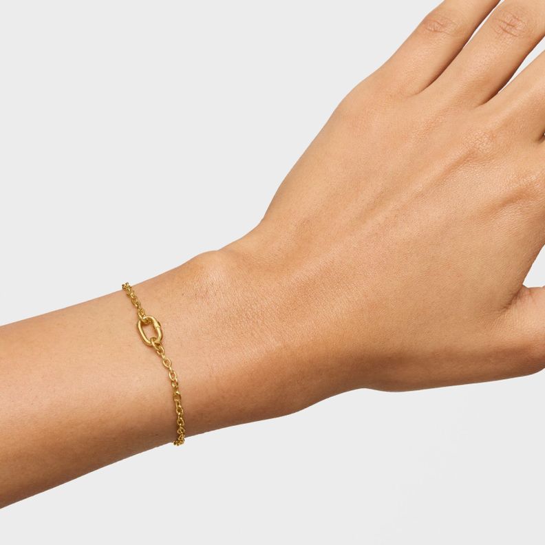 Pulsera cadena gruesa de oro Hold Oval-5