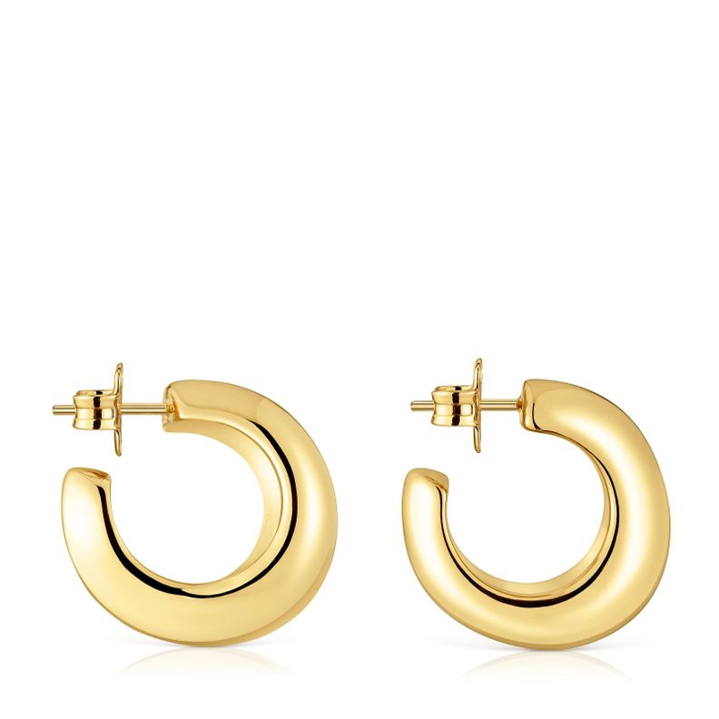 Pendientes de aro con baño de oro de 18 kt sobre plata Galia Basics-1