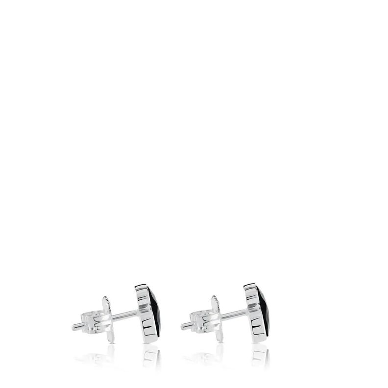 Aros Color De Plata y Onix Tous-1