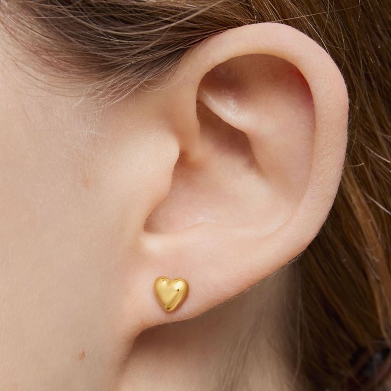 Pendientes con baño de oro 18 kt sobre plata y rubí creado en laboratorio Garden Of Love LGG-4