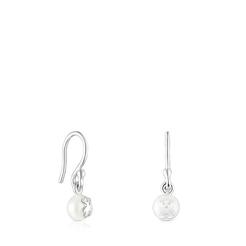 Aros cortos Icon Pearl de plata y perla Tous-0
