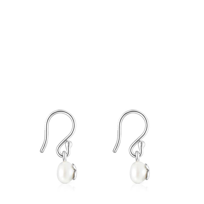 Aros cortos Icon Pearl de plata y perla Tous-1