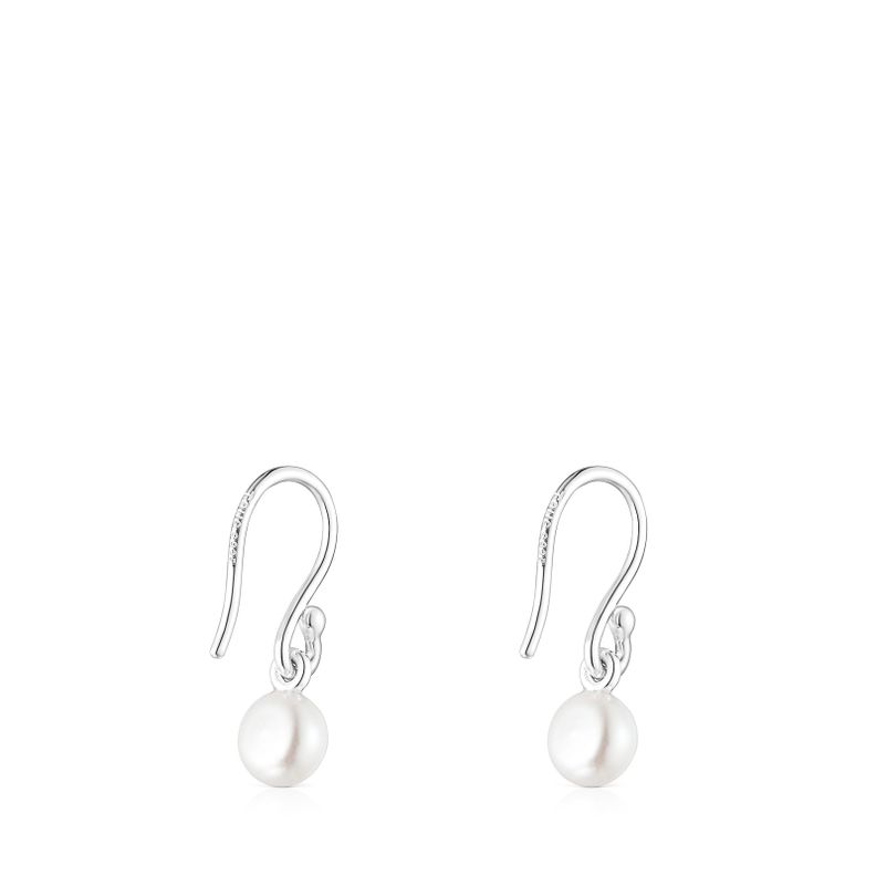 Aros cortos Icon Pearl de plata y perla Tous-2