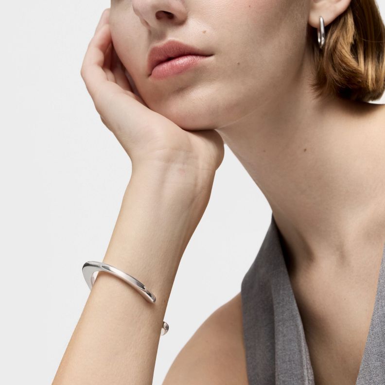 Pulsera esclava de plata Line-4