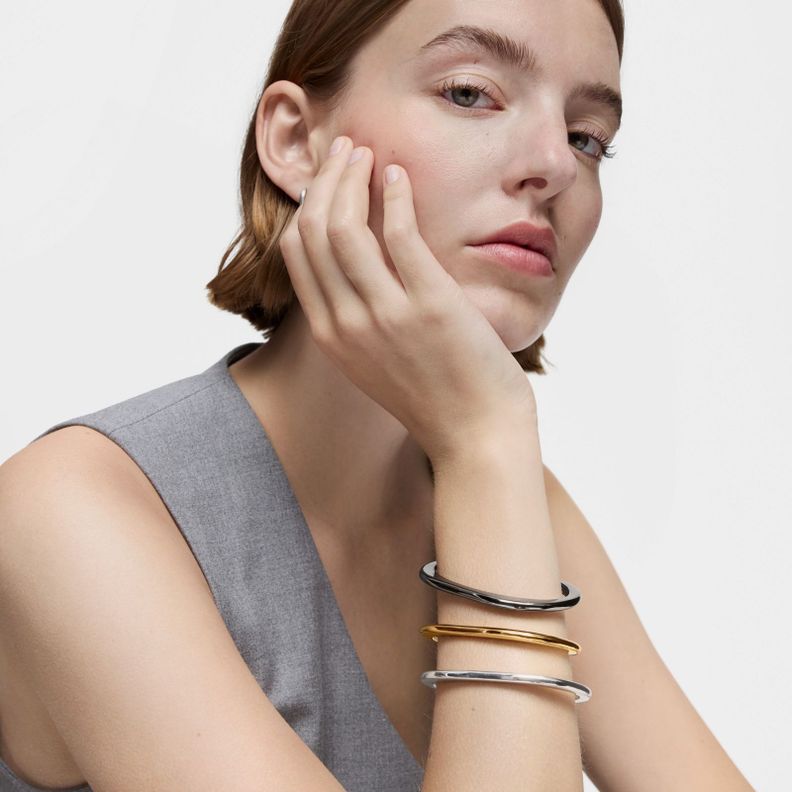 Pulsera esclava de plata Line-5