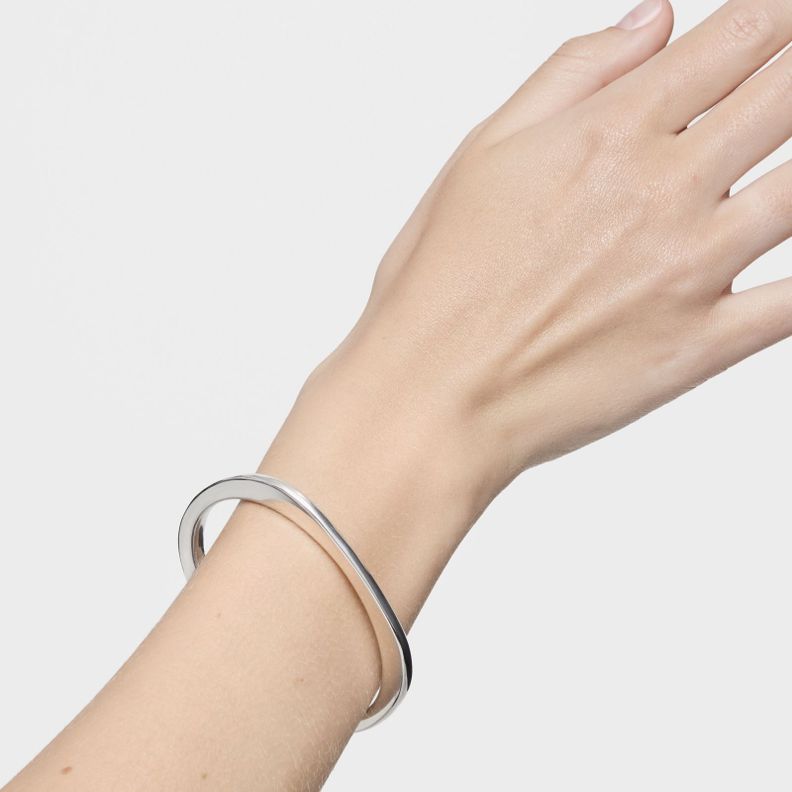 Pulsera esclava de plata Line-6