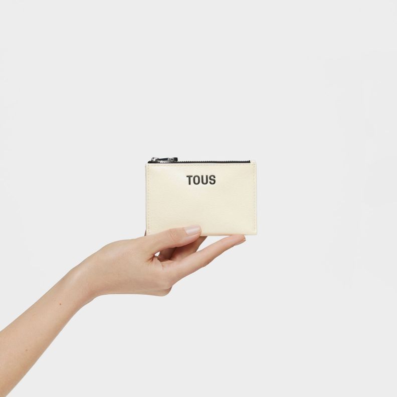 Monedero tarjetero beige New Dorp-3