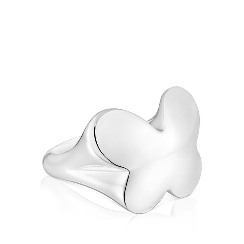 Anillo sello de plata mariposa Bold Motif Tous-1