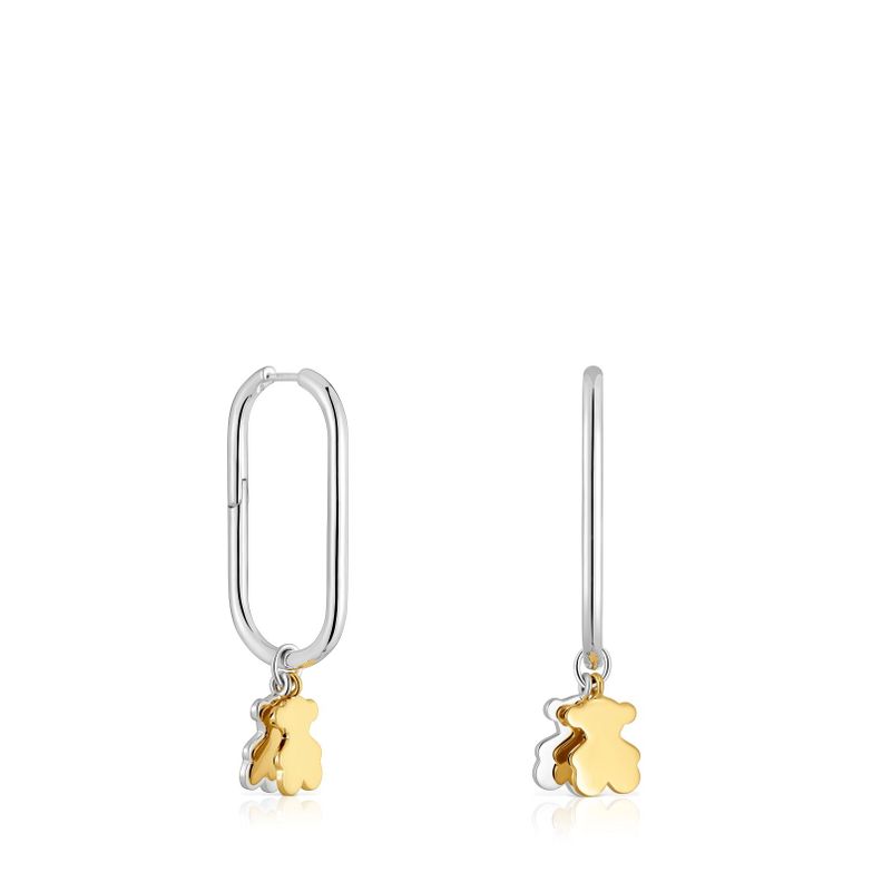 Pendientes de aro motivo oso bicolor Sweet Dolls-0