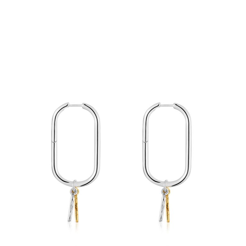 Pendientes de aro motivo oso bicolor Sweet Dolls-1