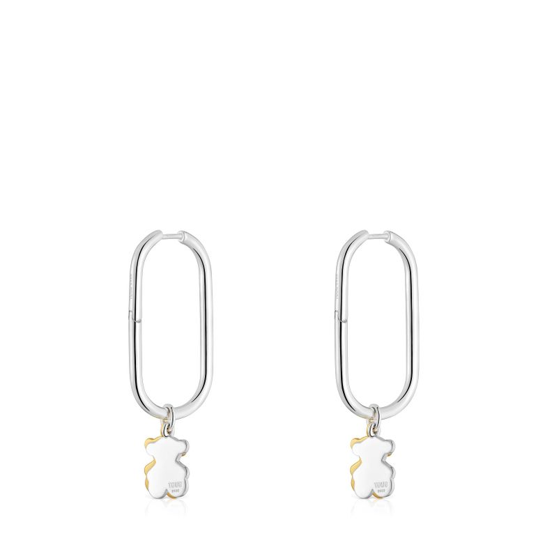 Pendientes de aro motivo oso bicolor Sweet Dolls-2